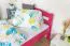 Hochbett 90 x 190 cm, "Easy Premium Line" K22/n, Buche Massivholz rosa lackiert, teilbar