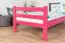 Hochbett 90 x 190 cm für Kinder, "Easy Premium Line" K22/n, Buche Massivholz rosa lackiert, teilbar