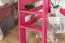 Hochbett 90 x 190 cm für Kinder, "Easy Premium Line" K22/n, Buche Massivholz rosa lackiert, teilbar