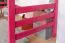 Hochbett 90 x 190 cm für Kinder, "Easy Premium Line" K22/n, Buche Massivholz rosa lackiert, teilbar