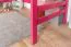 Hochbett 90 x 190 cm für Kinder, "Easy Premium Line" K22/n, Buche Massivholz rosa lackiert, teilbar