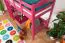 Hochbett 90 x 200 cm für Kinder, "Easy Premium Line" K22/n, Buche Massivholz rosa lackiert, teilbar