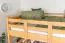 Hochbett 140 x 190 cm für Erwachsene "Easy Premium Line" K23/n, Buche Massivholz Natur lackiert, teilbar