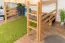 Hochbett 160 x 190 cm für Erwachsene "Easy Premium Line" K23/n, Buche Massivholz Natur lackiert, teilbar