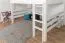 Hochbett 140 x 190 cm "Easy Premium Line" K23/n, Buche Massivholz weiß lackiert, teilbar