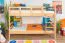 Etagenbett / Stockbett 120 x 190 cm für Kinder "Easy Premium Line" K24/n, Kopf- und Fußteil gerade, Buche Massivholz Natur lackiert, teilbar