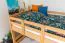 Etagenbett / Stockbett 120 x 190 cm für Kinder "Easy Premium Line" K24/n, Kopf- und Fußteil gerade, Buche Massivholz Natur lackiert, teilbar