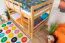 Etagenbett / Stockbett 120 x 190 cm für Kinder "Easy Premium Line" K24/n, Kopf- und Fußteil gerade, Buche Massivholz Natur lackiert, teilbar