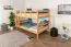 Etagenbett / Stockbett 120 x 200 cm "Easy Premium Line" K24/n, Kopf- und Fußteil gerade, Buche Massivholz Natur lackiert, teilbar