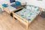 Etagenbett 140 x 190 cm für Erwachsene "Easy Premium Line" K24/n, Kopf- und Fußteil gerade, Buche Massivholz Natur lackiert, teilbar