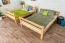Stockbett 140 x 200 cm für Erwachsene "Easy Premium Line" K24/n, Kopf- und Fußteil gerade, Buche Massivholz Natur lackiert, teilbar