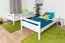 Kinder- Etagenbett / Stockbett "Easy Premium Line" K24/n, Kopf- und Fußteil gerade, Buche Vollholz massiv weiß lackiert - Liegefläche: 120 x 190 cm, teilbar