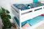 Kinder- Etagenbett / Stockbett "Easy Premium Line" K24/n, Kopf- und Fußteil gerade, Buche Vollholz massiv weiß lackiert - Liegefläche: 120 x 190 cm, teilbar
