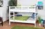 Stockbett 160 x 190 cm für Erwachsene "Easy Premium Line" K24/n, Kopf- und Fußteil gerade, Buche Massivholz weiß lackiert, teilbar