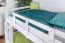 Stockbett 160 x 190 cm für Erwachsene "Easy Premium Line" K24/n, Kopf- und Fußteil gerade, Buche Massivholz weiß lackiert, teilbar
