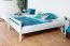 Etagenbett 160 x 200 cm für Erwachsene "Easy Premium Line" K24/n, Kopf- und Fußteil gerade, Buche Massivholz weiß lackiert, teilbar