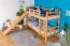 Etagenbett mit Rutsche 90 x 200 cm, Buche Massivholz Natur lackiert, teilbar in zwei Einzelbetten, "Easy Premium Line" K25/n