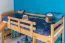 Etagenbett mit Rutsche 90 x 200 cm, Buche Massivholz Natur lackiert, teilbar in zwei Einzelbetten, "Easy Premium Line" K25/n