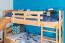 Etagenbett mit Rutsche 90 x 200 cm, Buche Massivholz Natur lackiert, teilbar in zwei Einzelbetten, "Easy Premium Line" K25/n