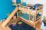Etagenbett mit Rutsche 90 x 190 cm, Buche Massivholz Natur lackiert, umbaubar in zwei Einzelbetten, "Easy Premium Line" K26/n