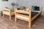 Etagenbett mit Rutsche 90 x 190 cm, Buche Massivholz Natur lackiert, umbaubar in zwei Einzelbetten, "Easy Premium Line" K26/n