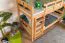 Stockbett mit Rutsche 80 x 200 cm, Buche Massivholz Natur lackiert, umbaubar in zwei Einzelbetten, "Easy Premium Line" K27/n