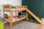 Stockbett mit Rutsche 80 x 200 cm, Buche Massivholz Natur lackiert, umbaubar in zwei Einzelbetten, "Easy Premium Line" K27/n
