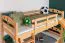 Stockbett mit Rutsche 80 x 200 cm, Buche Massivholz Natur lackiert, umbaubar in zwei Einzelbetten, "Easy Premium Line" K27/n