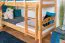 Etagenbett mit Rutsche 90 x 200 cm, Buche Massivholz Natur lackiert, teilbar in zwei Einzelbetten, "Easy Premium Line" K27/n