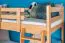 Etagenbett / Kinderbett / Stockbett mit Rutsche 80 x 190 cm, Buche Massivholz Natur lackiert, teilbar in zwei Einzelbetten, "Easy Premium Line" K28/n