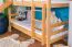 Etagenbett / Kinderbett / Stockbett mit Rutsche 80 x 190 cm, Buche Massivholz Natur lackiert, teilbar in zwei Einzelbetten, "Easy Premium Line" K28/n
