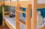 Etagenbett / Kinderbett / Stockbett mit Rutsche 80 x 190 cm, Buche Massivholz Natur lackiert, teilbar in zwei Einzelbetten, "Easy Premium Line" K28/n