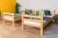 Etagenbett / Kinderbett / Stockbett mit Rutsche 80 x 190 cm, Buche Massivholz Natur lackiert, teilbar in zwei Einzelbetten, "Easy Premium Line" K28/n