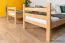 Etagenbett / Kinderbett / Stockbett mit Rutsche 80 x 190 cm, Buche Massivholz Natur lackiert, teilbar in zwei Einzelbetten, "Easy Premium Line" K28/n