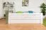 Doppelbett "Easy Premium Line" K7 inkl. 2 Schubladen und 1 Abdeckblende, 160 x 200 cm Buche Vollholz massiv weiß lackiert