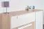 Jugendzimmer - Kommode Greeley 08, Farbe: Buche / Weiß / Platingrau - Abmessungen: 93 x 138 x 40 cm (H x B x T), mit 1 Tür, 3 Schubladen und 2 Fächern