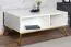 Couchtisch Roanoke 08, Farbe: Weiß / Weiß Glanz - Abmessungen: 90 x 60 x 42 cm (B x T x H)