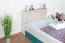 Kinderbett / Jugendbett Aalst 28, Farbe: Eiche / Weiß / Blau - Liegefläche: 90 x 200 cm