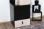 Jugendzimmer - Schrank Aalst 07, Farbe: Eiche / Creme / Schwarz - Abmessungen: 160 x 45 x 40 cm (H x B x T)