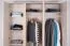 Moderner Kleiderschrank Fricourt 01, Beige / Eiche hell, 195 x 145 x 50 cm, mit 9 Fächern und 2 Kleiderstangen, ABS-Kanten, robust und langlebig