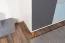 Jugendzimmer - Drehtürenschrank / Kleiderschrank Syrina 05, Farbe: Weiß / Grau / Blau - Abmessungen: 202 x 153 x 55 cm (H x B x T)