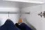 Jugendzimmer - Drehtürenschrank / Kleiderschrank Syrina 05, Farbe: Weiß / Grau / Blau - Abmessungen: 202 x 153 x 55 cm (H x B x T)