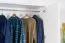 Jugendzimmer - Drehtürenschrank / Kleiderschrank Syrina 05, Farbe: Weiß / Grau / Eiche - Abmessungen: 202 x 153 x 55 cm (H x B x T)