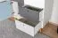 Jugendzimmer - Drehtürenschrank / Kleiderschrank Syrina 04, Farbe: Weiß / Grau / Blau - Abmessungen: 202 x 104 x 55 cm (H x B x T)
