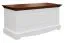 Truhe Gyronde 38, Kiefer massiv Vollholz, Farbe: Weiß / Walnuss - 51 x 112 x 45 cm (H x B x T)