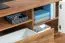 TV-Unterschrank Manase 06, Farbe: Eiche Braun / Weiß Hochglanz - 49 x 180 x 47 cm (H x B x T)