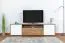 TV-Unterschrank Manase 06, Farbe: Eiche Braun / Weiß Hochglanz - 49 x 180 x 47 cm (H x B x T)