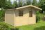 Gartenhaus 4,1 x 3,94 Meter (inkl. Dach) | 1 Fenster | 70 mm Blockbohlen |natur unbehandelt | Satteldach | inkl. Fußboden | aus nordischer Fichte Abbildung