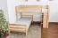 Doppelstockbett L-Form  90 x 200 cm | Buche massiv | natur lackiert | mit Regal | inkl. Rollrost | umbaubar in Einzelbetten Abbildung