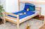 Doppelstockbett L-Form  90 x 200 cm | Buche massiv | natur lackiert | mit Regal | inkl. Rollrost | umbaubar in Einzelbetten Abbildung